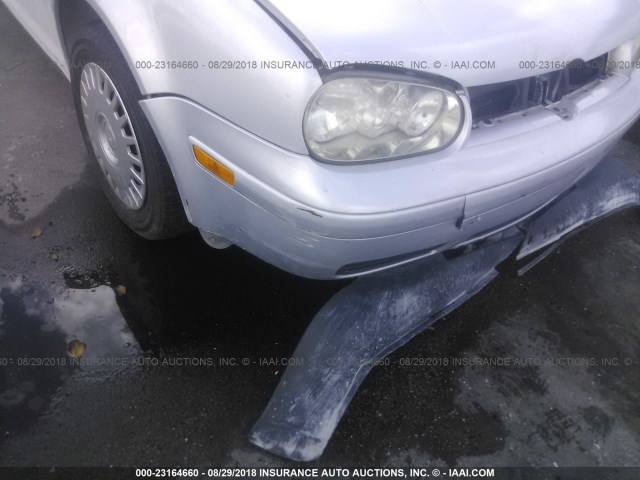 WVWBA21J6YW307836 - 2000 VOLKSWAGEN GOLF GL SILVER photo 6