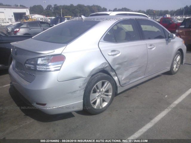 JTHBB1BA9B2043823 - 2011 LEXUS HS 250H SILVER photo 4