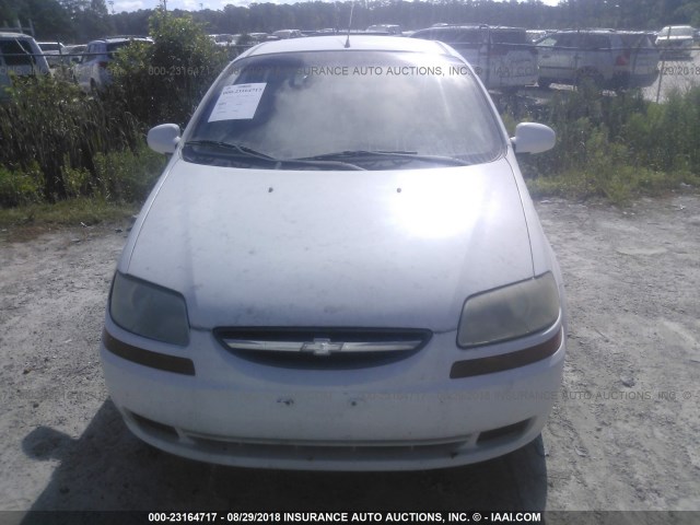 KL1TD666X6B682616 - 2006 CHEVROLET AVEO LS WHITE photo 6