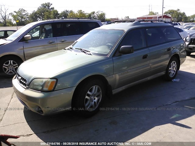 4S3BH675237605350 - 2003 SUBARU LEGACY OUTBACK AWP GREEN photo 2