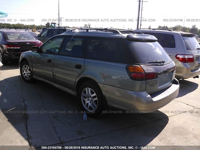 4S3BH675237605350 - 2003 SUBARU LEGACY OUTBACK AWP GREEN photo 3