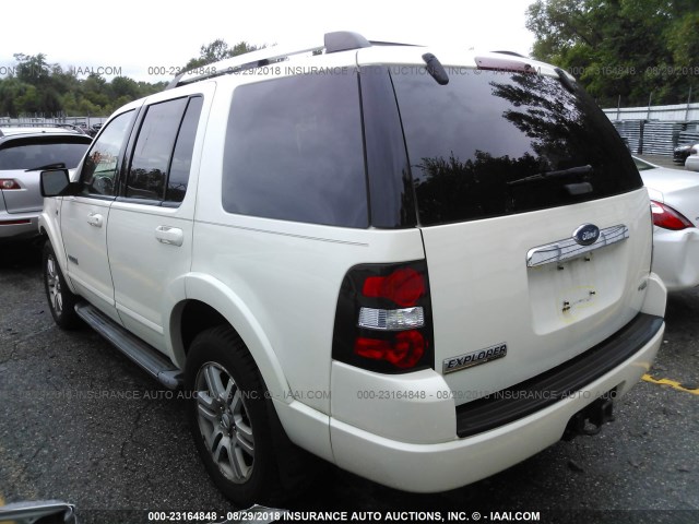 1FMEU75857UA52448 - 2007 FORD EXPLORER LIMITED WHITE photo 3