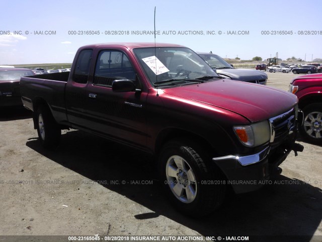 4TASM92N1XZ525094 - 1999 TOYOTA TACOMA XTRACAB PRERUNNER მუქწითელი ფოტო 1
