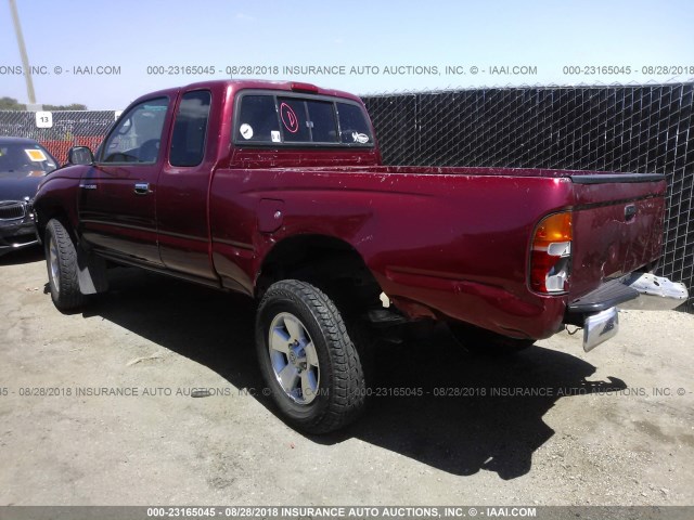 4TASM92N1XZ525094 - 1999 TOYOTA TACOMA XTRACAB PRERUNNER მუქწითელი ფოტო 3