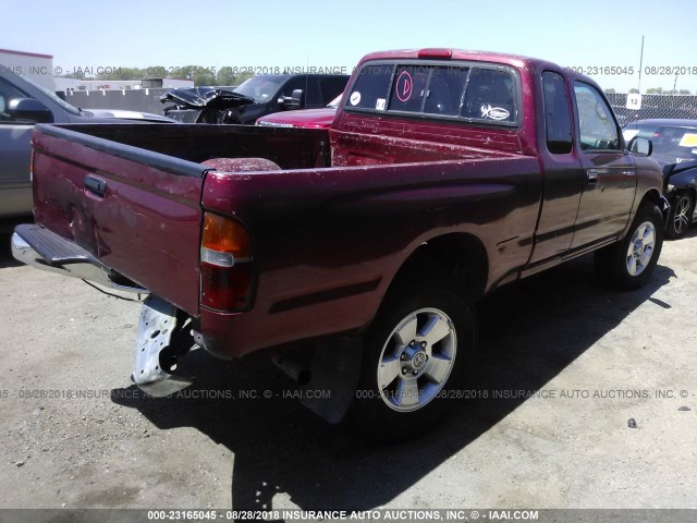 4TASM92N1XZ525094 - 1999 TOYOTA TACOMA XTRACAB PRERUNNER მუქწითელი ფოტო 4