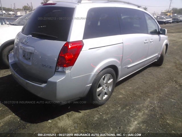 5N1BV28UX4N335560 - 2004 NISSAN QUEST S/SE/SL SILVER photo 4