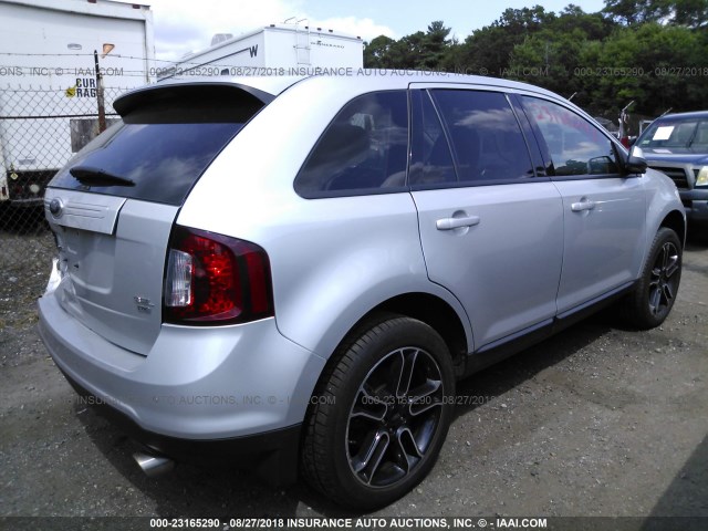 2FMDK4JC1EBA77330 - 2014 FORD EDGE SEL SILVER photo 4