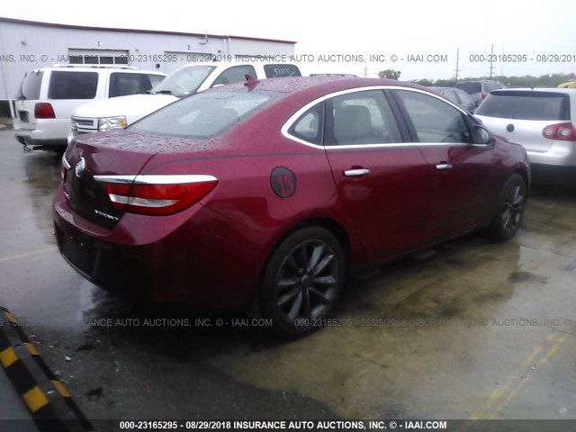 1G4PR5SK9C4146776 - 2012 BUICK VERANO CONVENIENCE RED photo 4