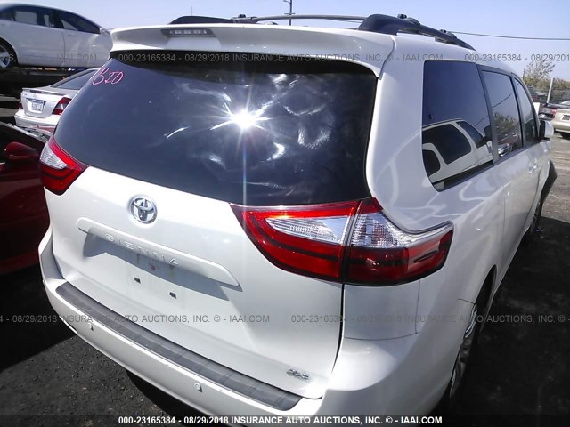 5TDYK3DC8FS540978 - 2015 TOYOTA SIENNA XLE/LIMITED WHITE photo 4