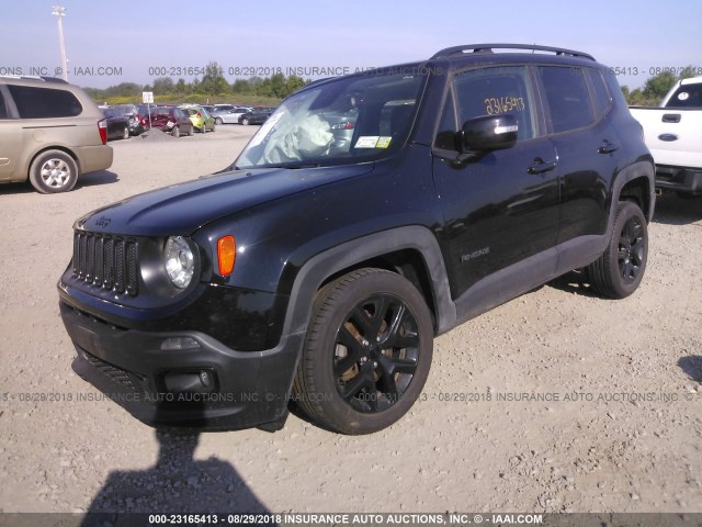 ZACCJBBB0HPF81025 - 2017 JEEP RENEGADE LATITUDE BLACK photo 2