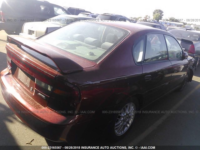 4S3BE635937217465 - 2003 SUBARU LEGACY L/L SPECIAL RED photo 4