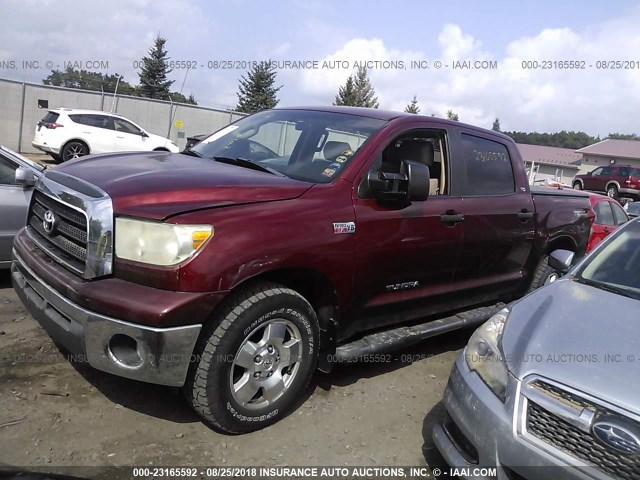 5TBDV54177S461327 - 2007 TOYOTA TUNDRA CREWMAX SR5 BURGUNDY photo 2