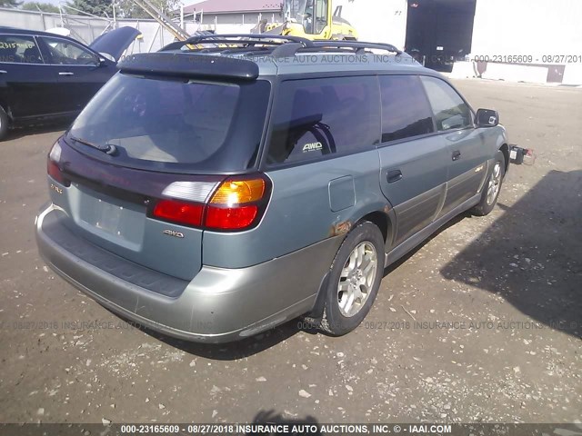 4S3BH675037607775 - 2003 SUBARU LEGACY OUTBACK AWP GREEN photo 4