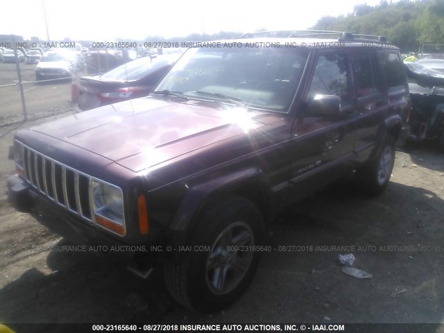 1J4FF68S9YL247720 - 2000 JEEP CHEROKEE LIMITED BURGUNDY photo 2