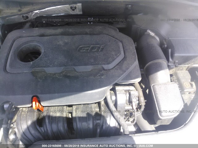 5NPE24AF6FH119127 - 2015 HYUNDAI SONATA SE GRAY photo 10