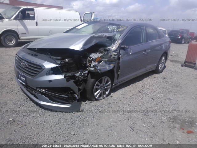 5NPE24AF6FH119127 - 2015 HYUNDAI SONATA SE GRAY photo 2