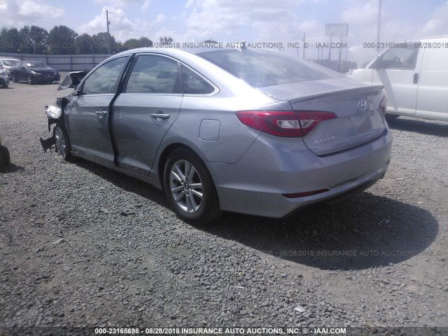 5NPE24AF6FH119127 - 2015 HYUNDAI SONATA SE GRAY photo 3