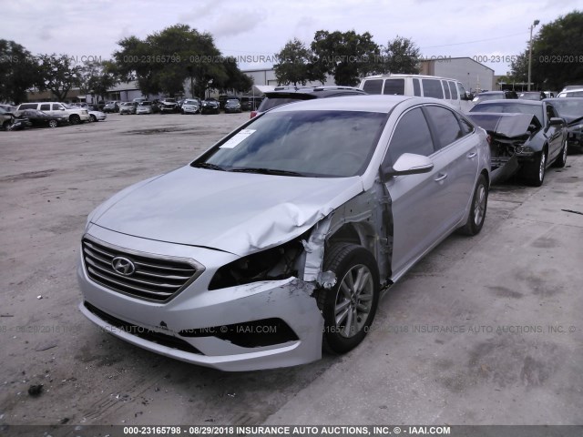 5NPE24AA1FH129293 - 2015 HYUNDAI SONATA ECO SILVER photo 2