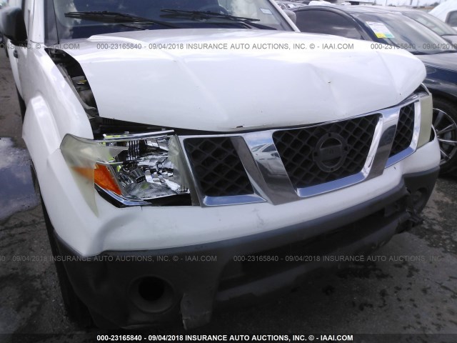 1N6BD06T37C422610 - 2007 NISSAN FRONTIER KING CAB XE WHITE photo 6