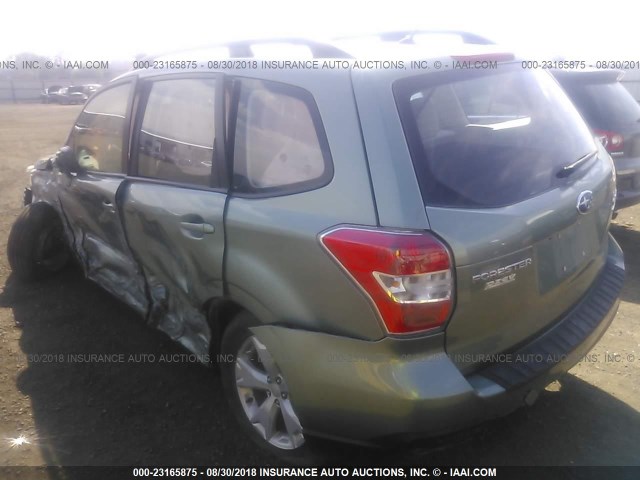 JF2SJABC3FH564093 - 2015 SUBARU FORESTER 2.5I GREEN photo 3