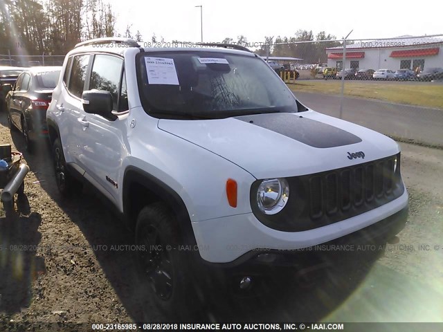 ZACCJBCB1JPG67125 - 2018 JEEP RENEGADE TRAILHAWK WHITE photo 1