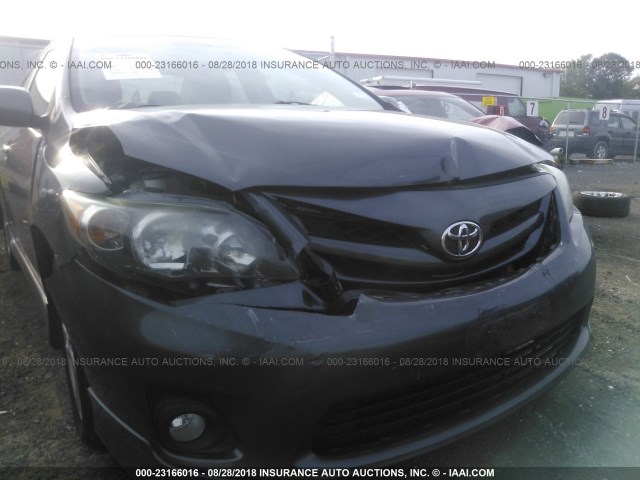 2T1BU4EE5BC649665 - 2011 TOYOTA COROLLA S/LE GRAY photo 6