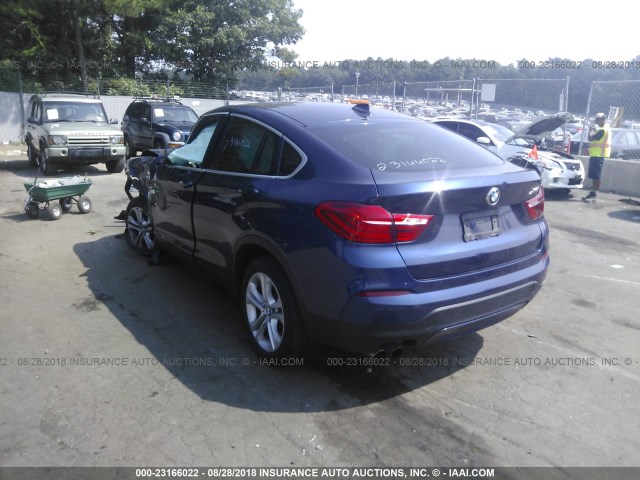 5UXXW3C53F0M89183 - 2015 BMW X4 XDRIVE28I BLUE photo 3