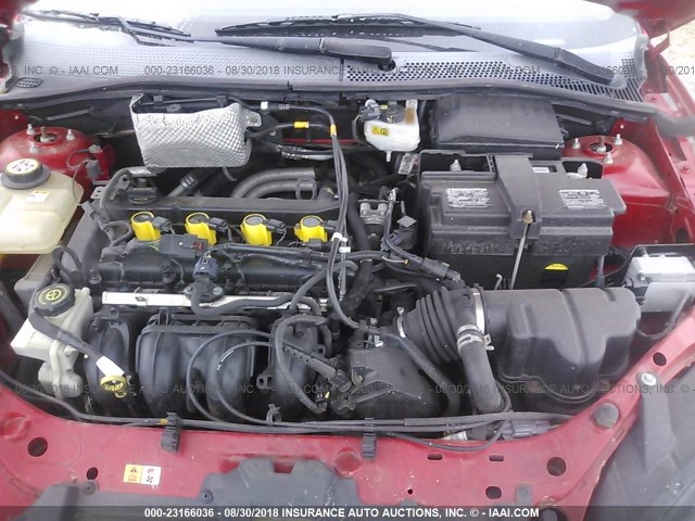 1FAFP34N57W200902 - 2007 FORD FOCUS ZX4/S/SE/SES წითელი ფოტო 10