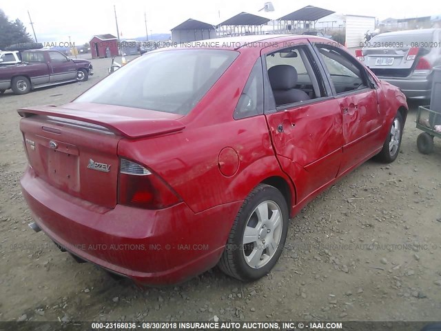 1FAFP34N57W200902 - 2007 FORD FOCUS ZX4/S/SE/SES წითელი ფოტო 4