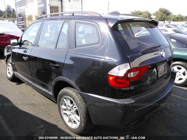 WBXPA73454WB29444 - 2004 BMW X3 2.5I BLACK photo 3