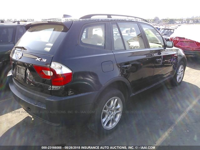 WBXPA73454WB29444 - 2004 BMW X3 2.5I BLACK photo 4