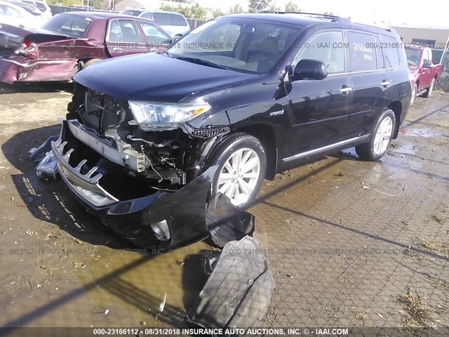 JTEDC3EHXC2010340 - 2012 TOYOTA HIGHLANDER HYBRID LIMITED BLACK photo 2