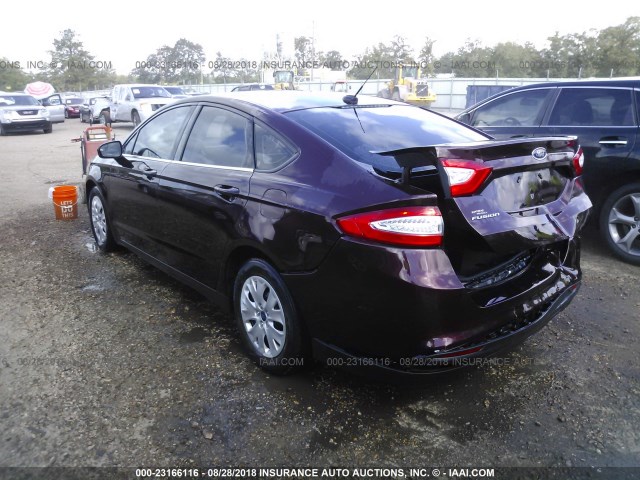 3FA6P0G72DR277530 - 2013 FORD FUSION S BURGUNDY photo 3