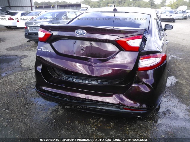 3FA6P0G72DR277530 - 2013 FORD FUSION S BURGUNDY photo 6