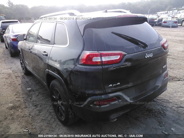 1C4PJMCB1EW274926 - 2014 JEEP CHEROKEE LATITUDE BLACK photo 3