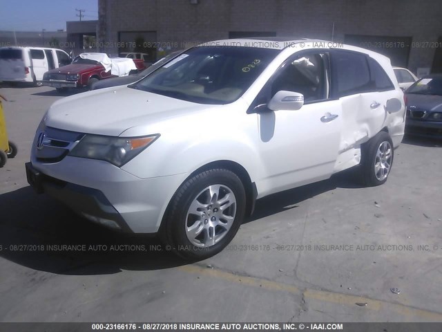 2HNYD28348H509673 - 2008 ACURA MDX TECHNOLOGY WHITE photo 2