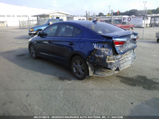 5NPD84LF8JH232979 - 2018 HYUNDAI ELANTRA SEL/VALUE/LIMITED BLUE photo 3