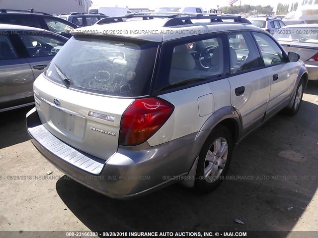 4S4BP61C057381147 - 2005 SUBARU LEGACY OUTBACK 2.5I SILVER photo 4