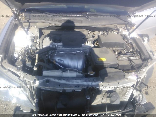 4T4BF1FK0CR247684 - 2012 TOYOTA CAMRY SE/LE/XLE SILVER photo 10