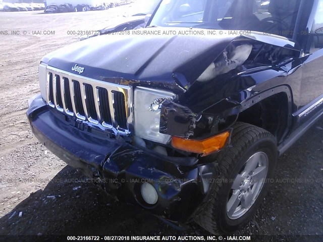 1J8HH48N36C253803 - 2006 JEEP COMMANDER BLACK photo 6
