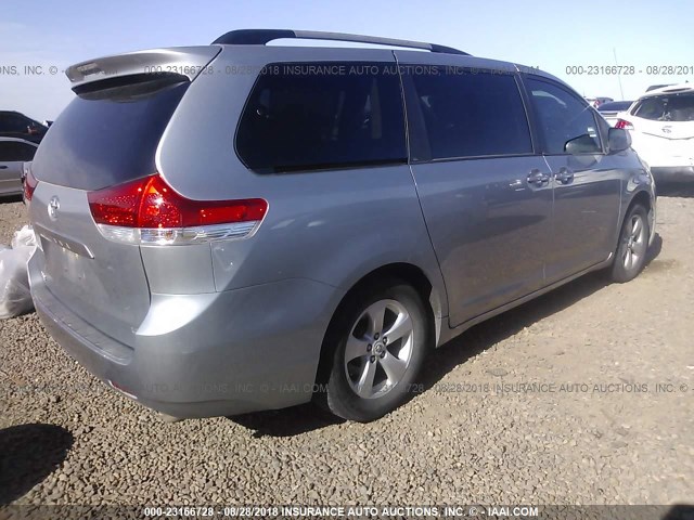 5TDKK3DCXBS134667 - 2011 TOYOTA SIENNA LE SILVER photo 4