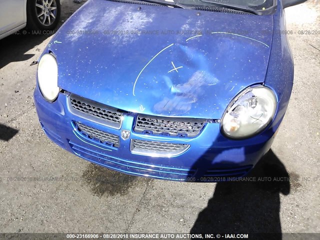 1B3ES56C24D563338 - 2004 DODGE NEON SXT BLUE photo 6