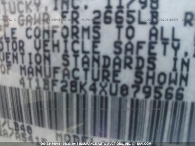 4T1BF28K4XU079566 - 1999 TOYOTA CAMRY LE/XLE 棕色 照片 9