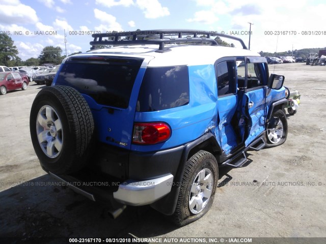 JTEBU11F670087835 - 2007 TOYOTA FJ CRUISER BLUE photo 4