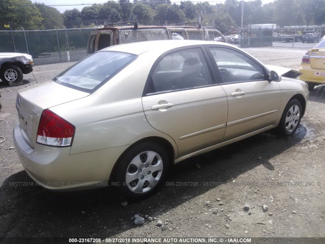 KNAFE221895652620 - 2009 KIA SPECTRA EX/LX/SX 金色 照片 4
