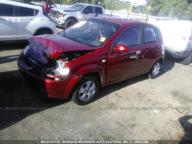 KL1TD66636B649912 - 2006 CHEVROLET AVEO LS RED photo 2