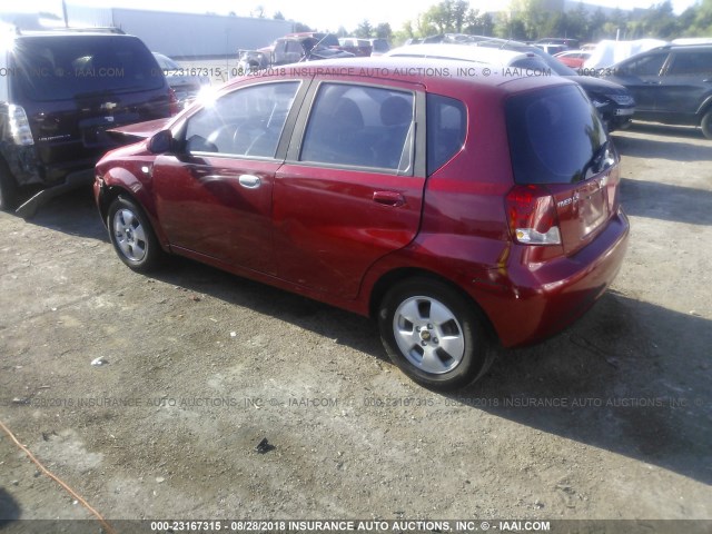 KL1TD66636B649912 - 2006 CHEVROLET AVEO LS RED photo 3