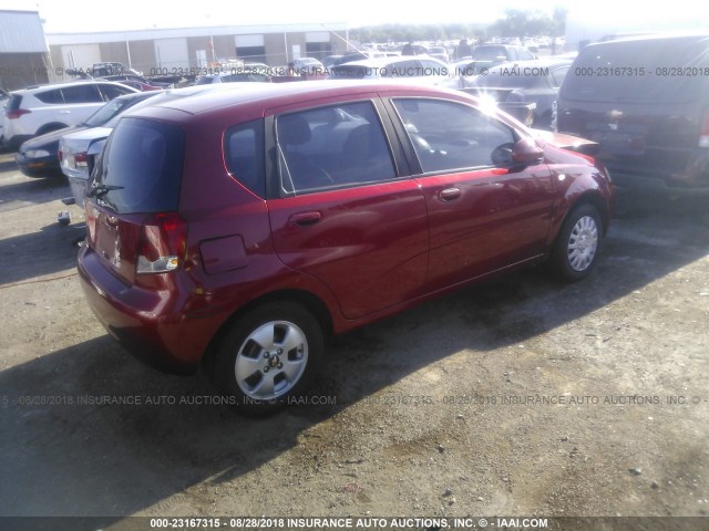KL1TD66636B649912 - 2006 CHEVROLET AVEO LS RED photo 4