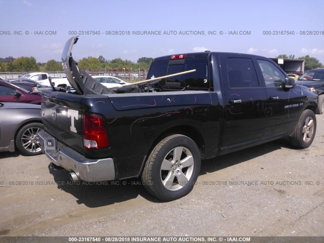 1C6RD6LT0CS123477 - 2012 DODGE RAM 1500 SLT BLACK photo 4