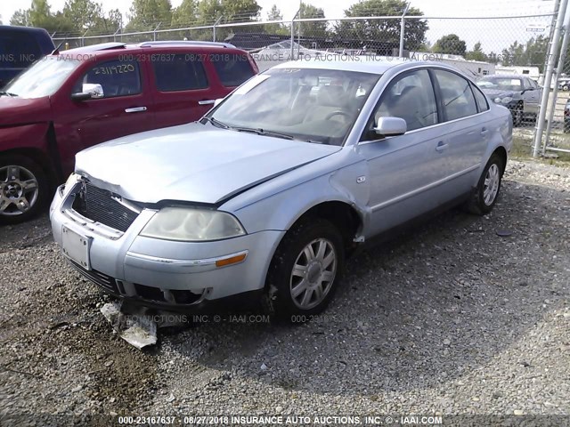 WVWMD63B73P204537 - 2003 VOLKSWAGEN PASSAT GL BLUE photo 2